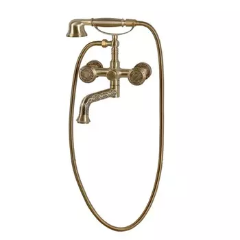 Смеситель для ванны Bronze de Luxe ROYAL 10119P, душевой набор, излив 200 мм, латунь, бронза 10038