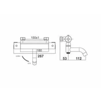 Смеситель для ванны D&K Bayern Potsdam DA2153201, термостатический, хром