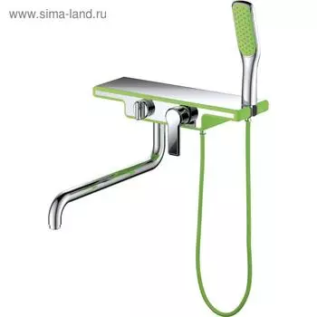 Смеситель для ванны D K Berlin Humboldt DA1453312, однорычажный, хром/зеленый