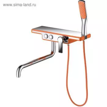 Смеситель для ванны D&K Berlin Kunste DA1443313, однорычажный, хром/оранжевый