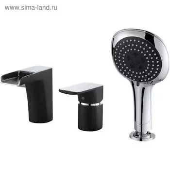 Смеситель для ванны D&K Berlin Technische DA1434215, однорычажный, встраиваемый, хром/черный 56649