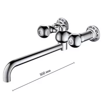 Смеситель для ванны D K DA1423301, двухвентильный, с изливом 30 см