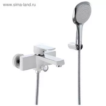 Смеситель для ванны D&K DA1433216, с коротким изливом, белый/хром