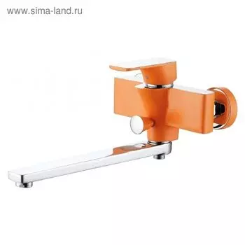 Смеситель для ванны D&K DA1433313, с длинным изливом, оранжевый/хром