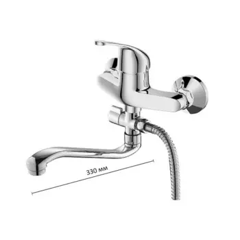 Смеситель для ванны DEVIDA ELRA DVL0322-03, однорычажный, поворотный излив, хром