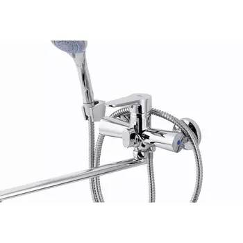 Смеситель для ванны FAUZT FZs-240-B101, однорычажный, излив 330 мм, лейка, хром