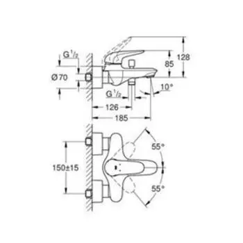 Смеситель для ванны GROHE Eurostyle 2015 Solid