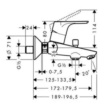 Смеситель для ванны Hansgrohe Focus