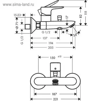 Смеситель для ванны Hansgrohe Talis E 71740000