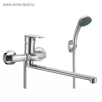 Смеситель для ванны и душа Eleanti ELT2040, однорычажный, шланг, лейка, кронштейн, цвет хром 40737