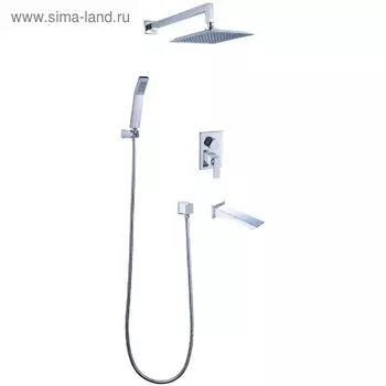 Смеситель для ванны и душа Lemark Contest LM5822CW, встраиваемый, цвет хром, белый
