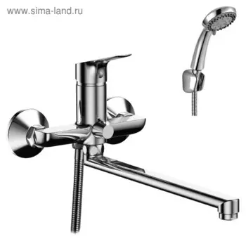 Смеситель для ванны и душа Rossinka RS29-33, одноручный, с поворотным изливом 350 мм, цвет хром 41