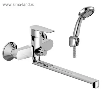 Смеситель для ванны и душа Rossinka S35-35, одноручный, кнопочный дивертор, цвет хром