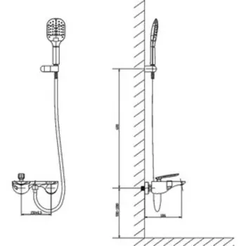Смеситель для ванны и душа Timo Helmi 4014/00-16Y, хром-белый