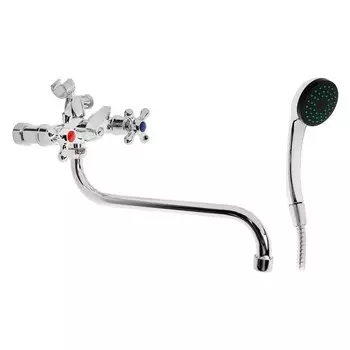 Смеситель для ванны Istok life Standard=0402.417, двухвентильный, с длинным изливом, хром