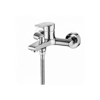 Смеситель для ванны KAISER ECO 00022, однорычажный, с душевым набором, излив 103 мм, хром