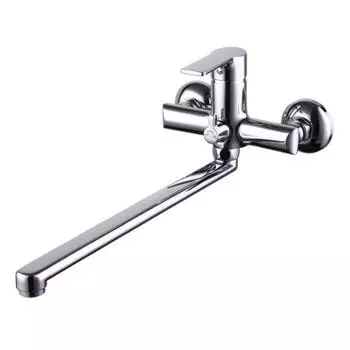 Смеситель для ванны KAISER Oval 56055, однорычажный, с душевым набором, излив 350 мм, хром