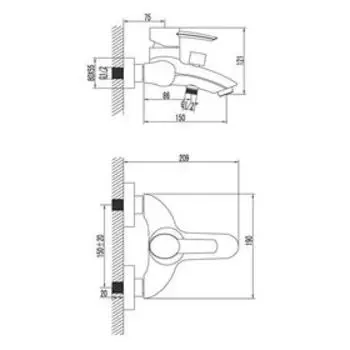 Смеситель для ванны Lemark Atlantiss LM3202C