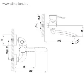 Смеситель для ванны Lemark Atlantiss LM3214C