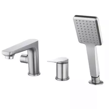 Смеситель для ванны Lemark Bronx LM3745GM, однорычажный, на борт ванны, излив 166 мм, хром