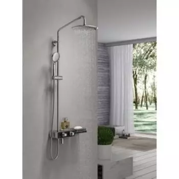 Смеситель для ванны Lemark Tropic LM7009C, однорычажный, тропический душ, лейка, хром/черный 90371