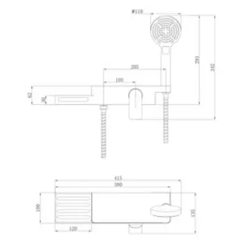 Смеситель для ванны Lemark Unibox LM6903CW, однорычажный, без излива, лейка, белый