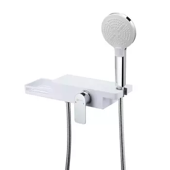 Смеситель для ванны Lemark Unibox LM6903CW, однорычажный, без излива, лейка, белый