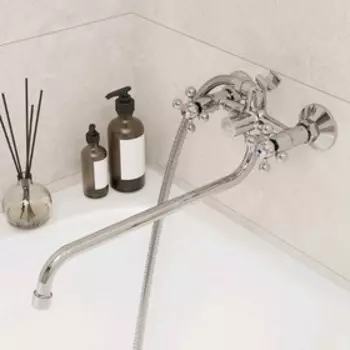 Смеситель для ванны Milardo Duplex DUPSB02M10, двухвентильный, S-образный излив 350 мм, хром 50494