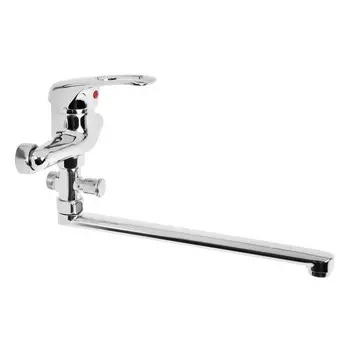 Смеситель для ванны "МИРАЖ" R838 TYE-2109, однорычажный, излив 400 мм, лейка, хром