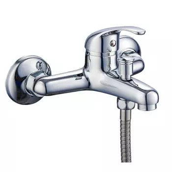 Смеситель для ванны "ПСМ-Профсан" PSM-104-1, однорычажный, длина излива 80 мм, лейка, хром 770448
