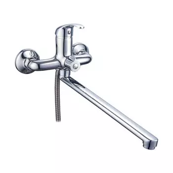 Смеситель для ванны "ПСМ-Профсан" PSM-104-2, однорычажный, длина излива 250 мм, лейка, хром 77044