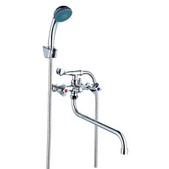 Смеситель для ванны "ПСМ-Профсан" PSM-156-50, двухвентильный, душевой набор, хром