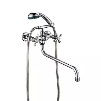 Смеситель для ванны "ПСМ-Профсан" PSM-157-89, двухвентильный, душевой набор, хром