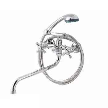 Смеситель для ванны "ПСМ-Профсан" PSM-158-89, двухвентильный, душевой набор, хром