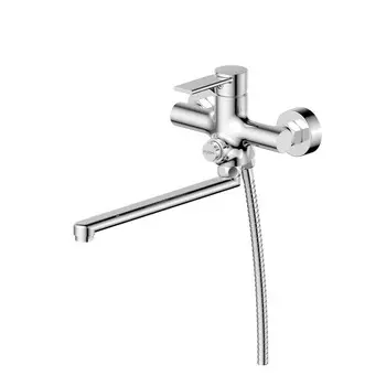 Смеситель для ванны "РМС" SL130-006EK, излив 350 мм, душевой набор, латунь, хром