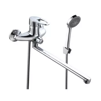 Смеситель для ванны "РМС" SL52-006E-3, излив 350 мм, душевой набор, цинк, хром