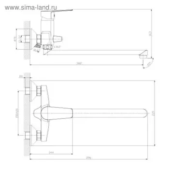 Смеситель для ванны Rossinka S35-33