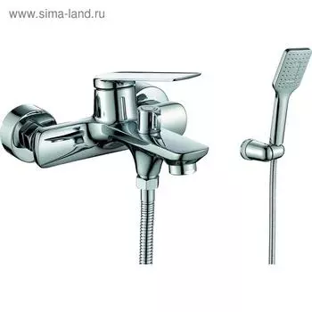 Смеситель для ванны RUSH Bering BE5535-44, однорычажный, короткий излив, душевой набор, хром 52787