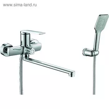 Смеситель для ванны RUSH Bering BE5535-51, однорычажный, длинный излив, душевой набор, хром 527874