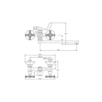 Смеситель для ванны RUSH Bianki BI7650-51, двухвентильный, длинный излив, хром
