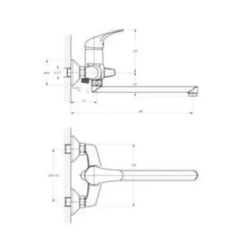 Смеситель для ванны RUSH Corsica CO4240-51, однорычажный, длинный излив, хром