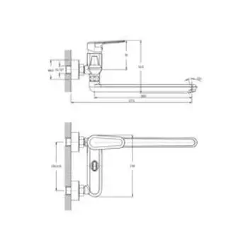 Смеситель для ванны RUSH Devon DE7535-51, однорычажный, длинный излив, хром