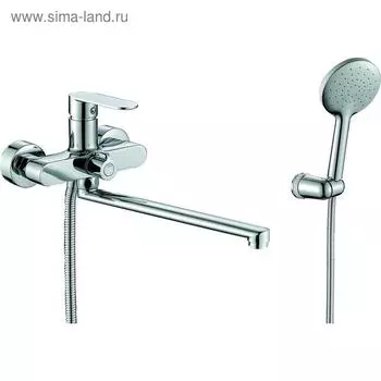 Смеситель для ванны RUSH Luson LU1630-51, однорычажный, длинный излив, душевой набор, хром