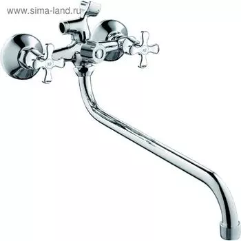Смеситель для ванны RUSH Sakhalin SA5350-51, двухвентильный, длинный излив, хром