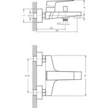 Смеситель для ванны RUSH Thira TR3635-44, однорычажный, короткий излив, хром