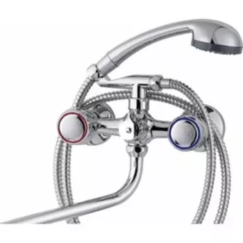 Смеситель для ванны TSARSBERG TSB-120-34, двухвентильный, излив 320 мм, лейка, хром