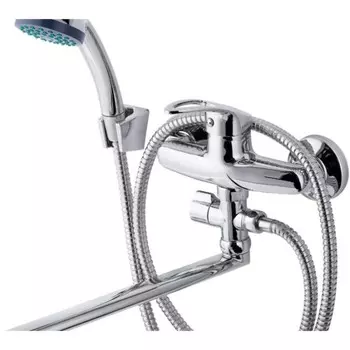 Смеситель для ванны TSARSBERG TSB-939-3507, однорычажный, излив 320 мм, лейка, хром