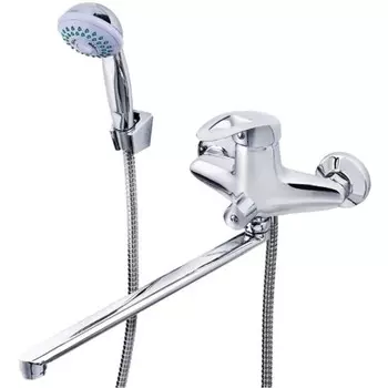 Смеситель для ванны TSARSBERG TSB-950-1177, однорычажный, излив 360 мм, лейка, хром