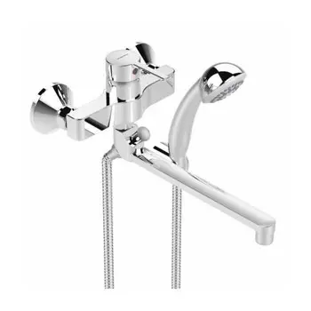 Смеситель для ванны Vidima LOGIK BA280AA, однорычажный, излив 250 мм, лейка, хром