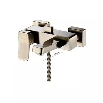 Смеситель для ванны WasserKRAFT Exter 1601, с коротким изливом, "светлая бронза"